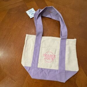 Viral Trader Joe’s Spring Purple Mini Canvas Tote